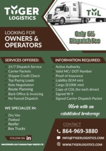 Tyger Logistics Dispatch Services Poster
