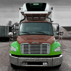 Green and brown Tyger Logistics Reefer Truck.