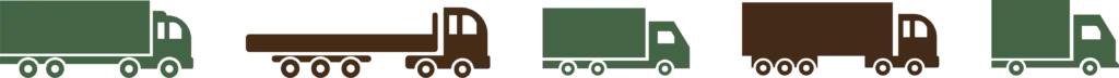 truck types icons - green and brown