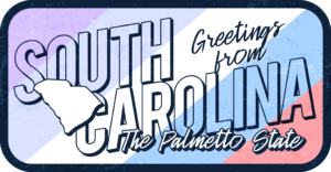 Greetings From South Carolina vehicle tag The Palmetto State