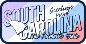 Greetings From South Carolina vehicle tag The Palmetto State