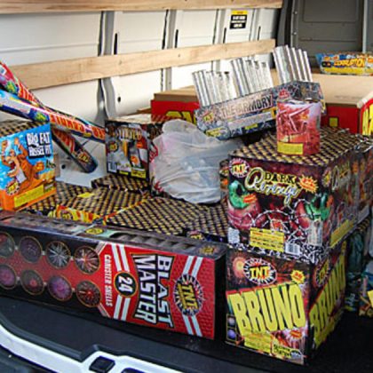 Fireworks in a truck